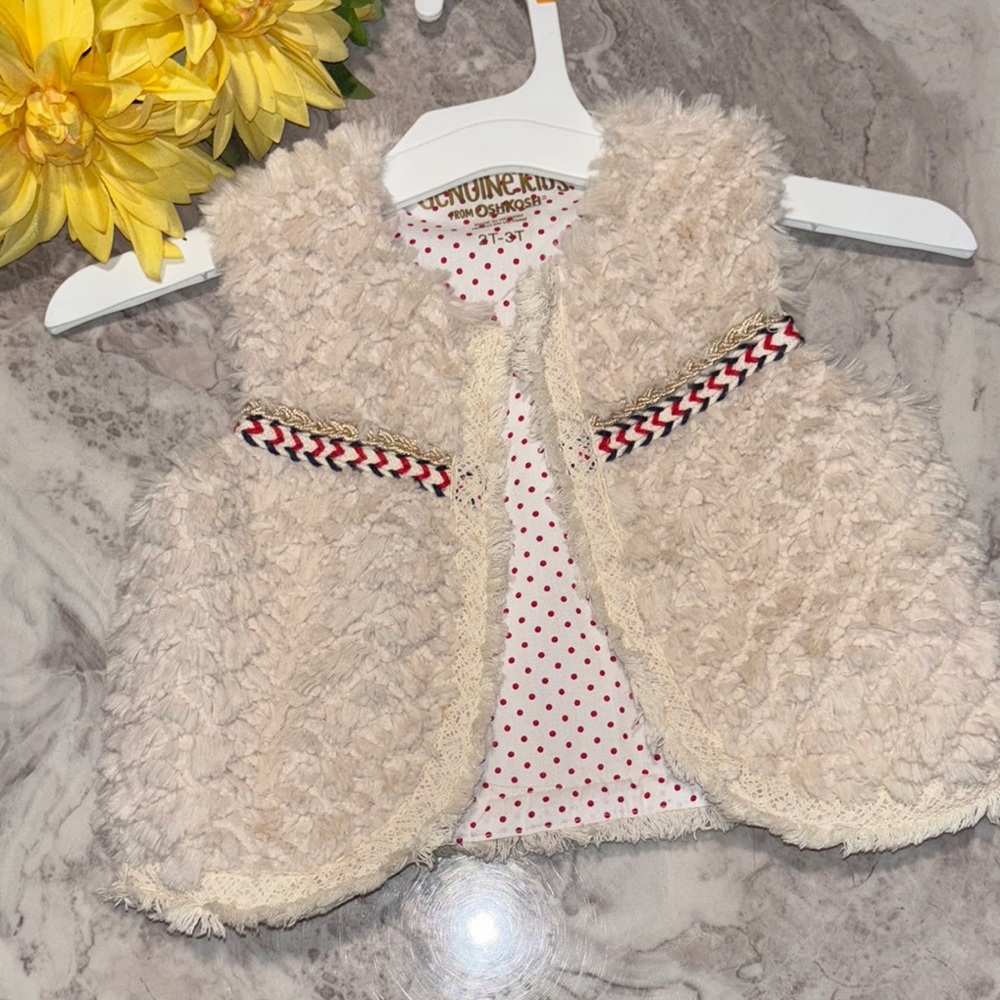 Cozy Cream faux fur Kids Vest